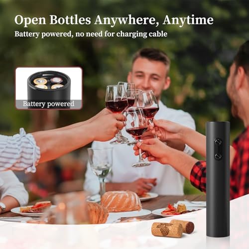 Electric Wine Opener, Battery Operated Wine Bottle Corkscrew Opener