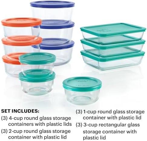 Pyrex Simply Store 12-Pack Glass Food Storage Containers Set