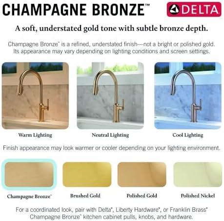 Delta Nicoli Brushed Gold Pull-Down Kitchen Faucet 19867LF-CZ