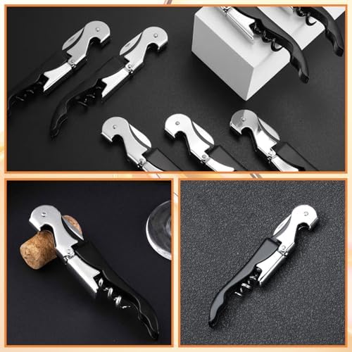 25 Pack Black Wine Opener Bulk Waiter Corkscrew Wine Opener Upgraded