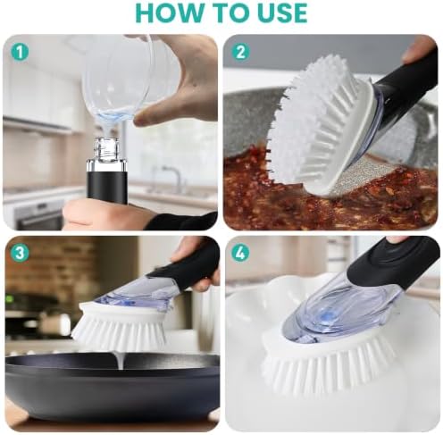 Soap Dispensing Dish Brush with Holder