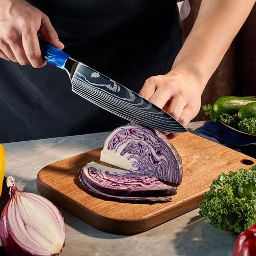SENKEN 16-Piece Knife Block Set, Blue