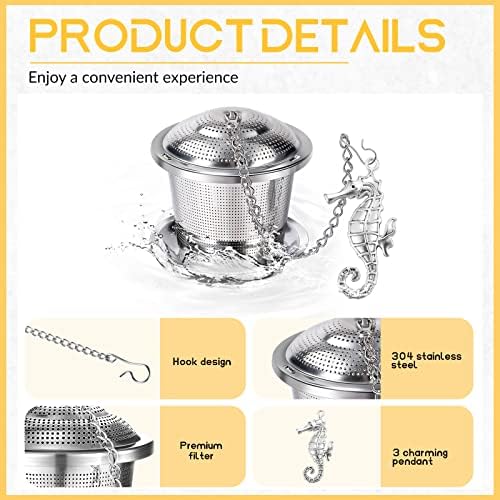 Chengu 3 Sets Loose Leaf Tea Infusers Stainless,Aquatic Creatures