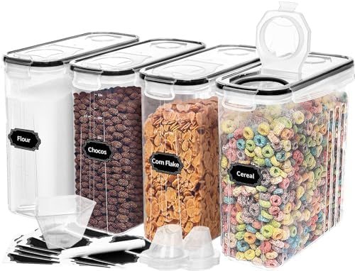 Skroam 4PCS Cereal Containers Storage [4L/135.2 oz], Airtight Food
