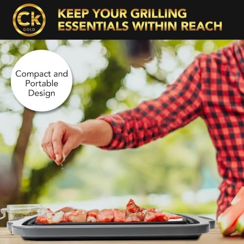 Collapsible BBQ Prep Tub - Includes Cutting Board, LOCKING Lid &