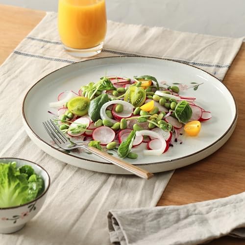 Dinner Plates Ceramic Plate Set - 12" Large Serving Plate Sets - Flat