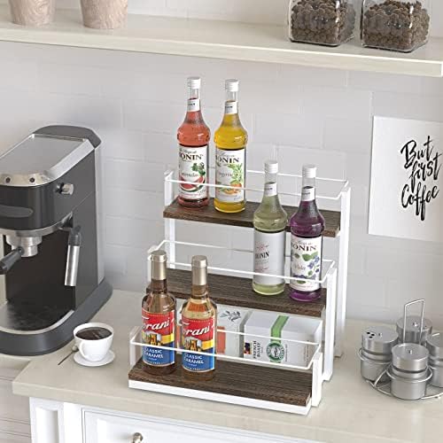 J JACKCUBE DESIGN Coffee Syrup Organizer Rack Station, Coffee Bar