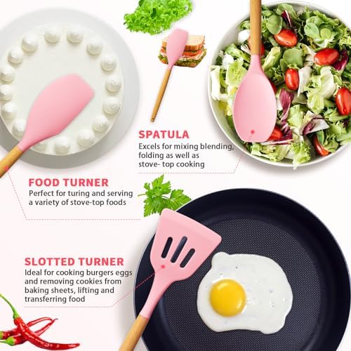 Caliamary Silicone Kitchen Utensil Set, 11 Pieces
