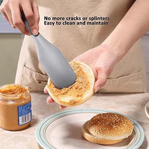 Tongjude Silicone Spurtle Set, Silicone Spatula Set, Heat Resistant