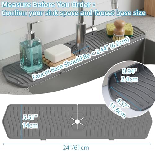 Silicone Faucet Handle Drip Catcher Drying Tray Mat Dish Soap Sponge
