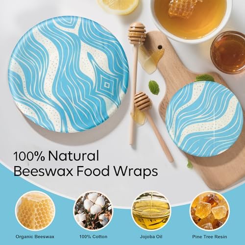 Reusable Beeswax Bowl Covers, 5-Pack, Navy Blue