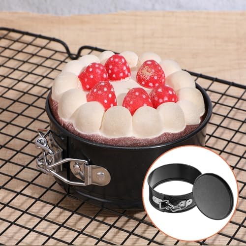 10 Pcs 4 Inch Springform Pan Set, Nonstick Leakproof Mini Cheesecake