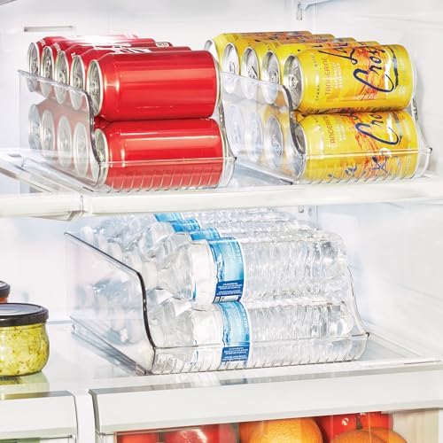 iDesign Water Bottle Organizer and Soda Can Dispenser for Refrigerator