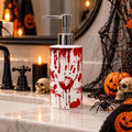 JarThenaAMCS Halloween Soap Dispenser Bloody Handprint Glass Dispenser