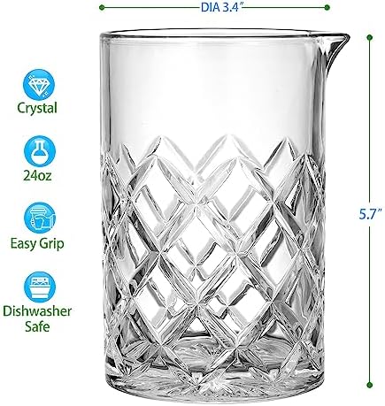 Etens 24oz Crystal Cocktail Mixing Glass | Old Fashioned Mixing Glass