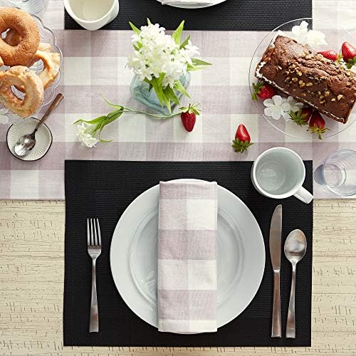 DII Vinyl Tabletop Collection, Placemat Set, 13x17.25, Black, 6 Piece