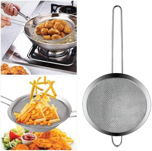 3 Fine Mesh Strainers Set with Handle for Kitchen - Sizes 7", 4.7"