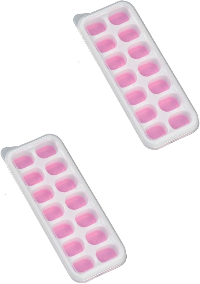 Ice Cube Tray with Lid, Easy-Release, Ice Cube Tray, Spill-Resistant, by Unknown