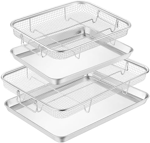 TeamFar Air Fryer Basket for Oven, 16"x12" & 12.5"x9.6" Air Fryer
