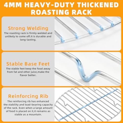 12.4" Oval Stainless Steel Roasting Rack/Cooling Rack