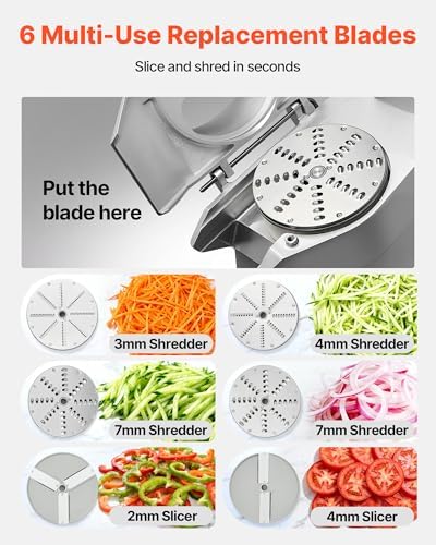 VEVOR Commercial Food Processor, 550W, 6 Blades