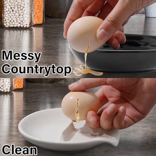Egg Cracker Spoon Holder,Ceramic Spoon Rest for Kitchen
