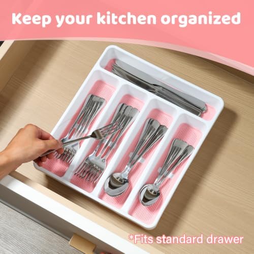 5-Compartment Silverware Organizer Tray with Icons