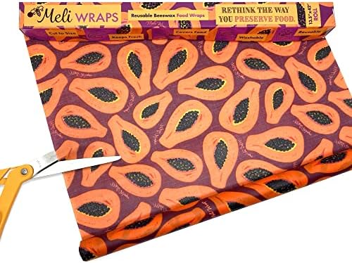 Meli Wraps Reusable Beeswax Wrap Roll, 13.5 x 42, Purple Papaya