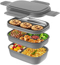 HOMETALL Bento Box Adult Lunch Box,3 Stackable Bento Lunch Containers