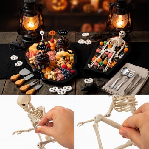 2 Set Halloween Coffin Charcuterie Board Kit with 46 Pcs Gothic