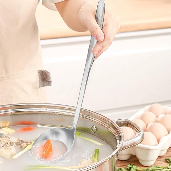 Stainless Steel Kitchen Ladle, Heavy Duty One-Piece Construction Cooking Ladle - Image 6