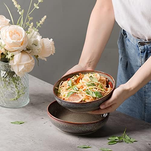 30oz Ceramic bowls set of 4-8" serving bowls for