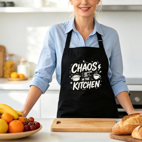 Adjustable Funny Aprons for Women Cooking Baking with Pockets