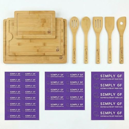 8-Piece Bamboo Cutting Board & Utensil Set with 29-Piece Gluten-Free