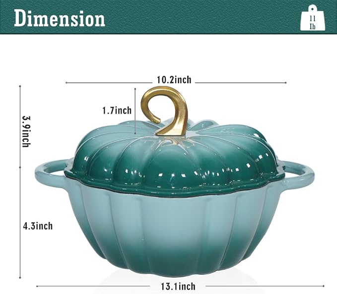 Pumpkin Enameled Cast Iron Dutch Oven - Image 5