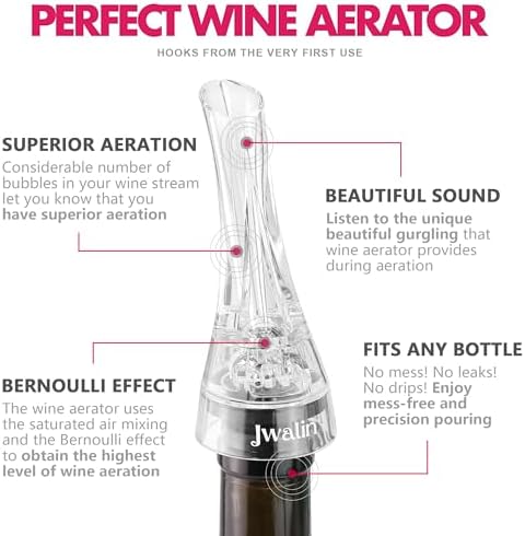 Wine Aerator Pourer & Vacuum Pump Stopper Gift Set – Enhance Flavor