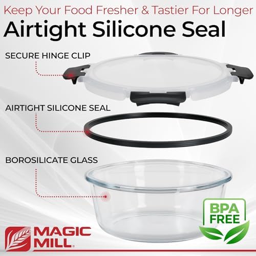 Magic Mill 24-Piece Borosilicate Glass Food Storage Set