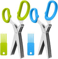 SourceTon 5-Blade Herb Scissors 2 Pack - Heavy Duty Kitchen Shears