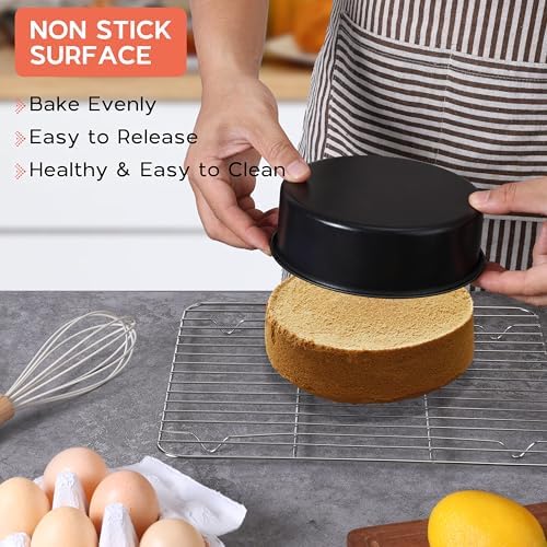 Onader 6 Inch Small Cake Pans Sets of 3 for Baking, Round Smash Cake