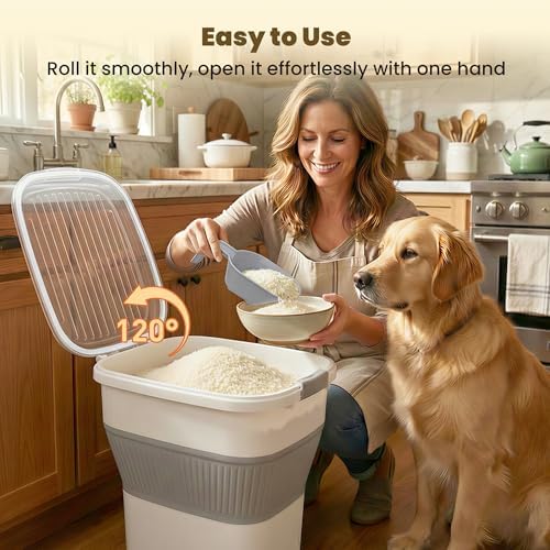 HOYTAMDAR 50 Lbs Collapsible Airtight Rice Container