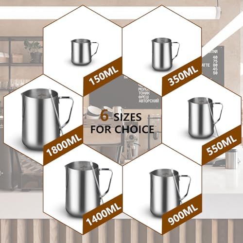 45oz Milk Frothing Pitcher with Latte Art Pen-Stainless Steel Steaming