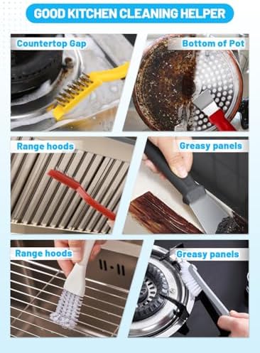 20Pcs Crevice Cleaning Brush Set, Hard Bristle Scrub Brushes for Gaps