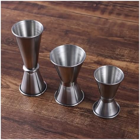 5pcs/Set Stainless Steel Dual Shot Measure Cup Jigger Cocktail Mug