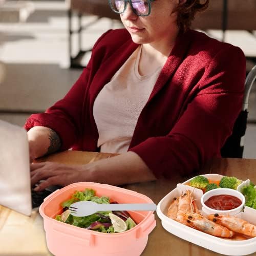 Freshmage Salad Container for Lunch with Ice Pack, Leakproof BPA-Free