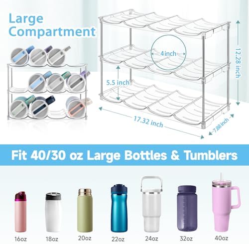 Stackable Water Bottle Organizer for Stanley 40 oz Tumbler