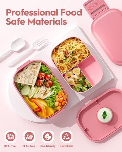 BiuLeon Bento Box Adult Lunch Box, 65 Oz Capacity Lunch