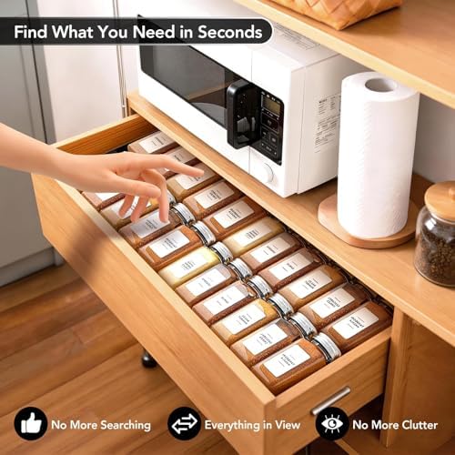 Adjustable 3-Tier Drawer Spice Organizer – Thick Plastic, Non-Slip