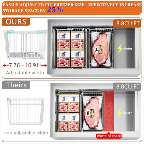 Large Freezer Organizer Bins for 5 to 9 Cu.Ft, 3 Pack