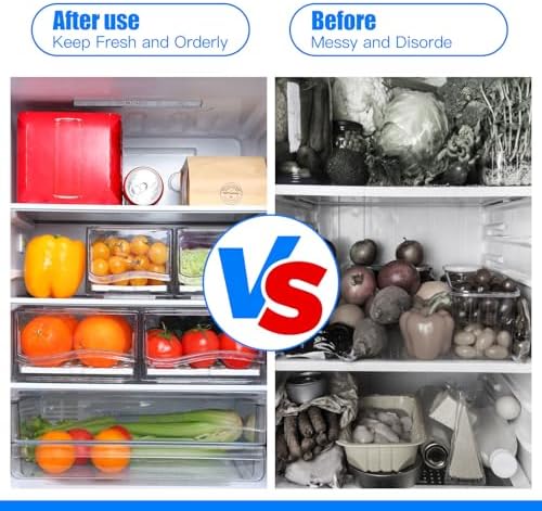 Refrigerator Drawers Pack of 2 With Pull Out Stackable Fridge