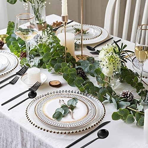 Matte Black Silverware Set, VANVRO 20-Piece Stainless Steel Flatware